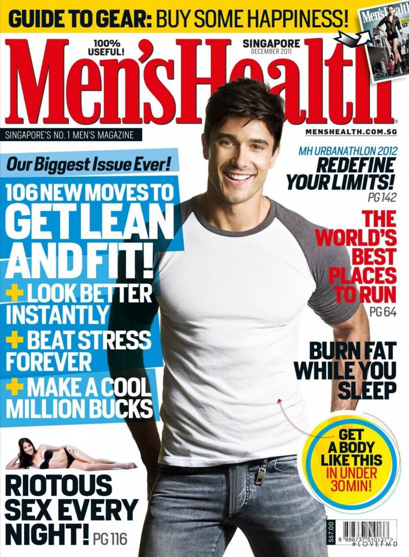 Lucas Gil featured on the Men\'s Health Singapore cover from December 2011