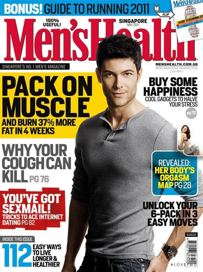 Peter Menky featured on the Men\'s Health Singapore cover from May 2011