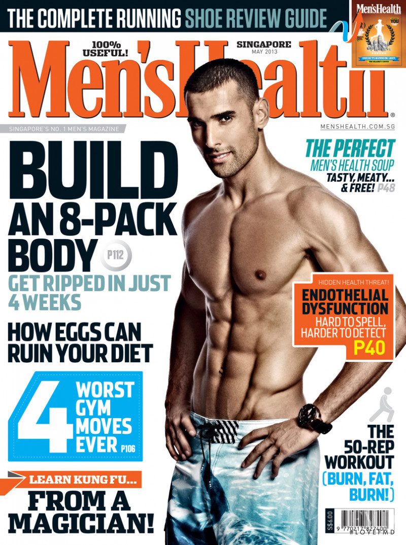 Abdel Abdelkader featured on the Men\'s Health Singapore cover from May 2013