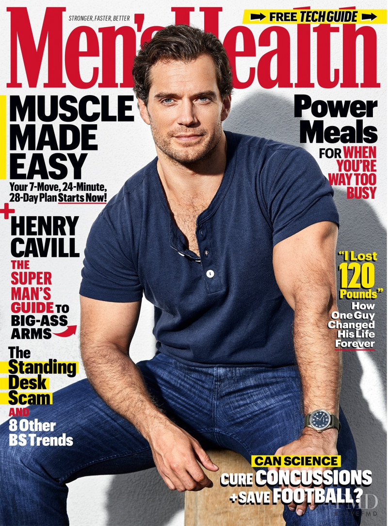 Henry Cavill  featured on the Men\'s Health USA cover from December 2019