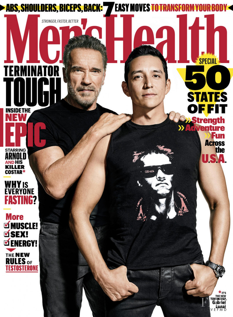 Arnold Schwarzenegger, Gabriel Luna featured on the Men\'s Health USA cover from October 2019