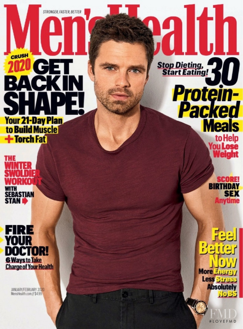 Sebastian Stan featured on the Men\'s Health USA cover from January 2020