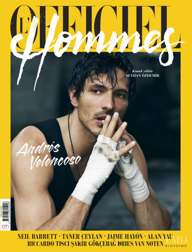 Andres Velencoso featured on the L\'Officiel Hommes Turkey cover from July 2015