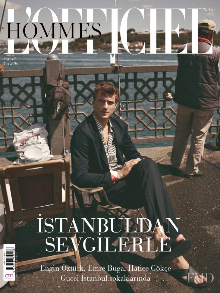 Clement Chabernaud featured on the L\'Officiel Hommes Turkey cover from June 2016