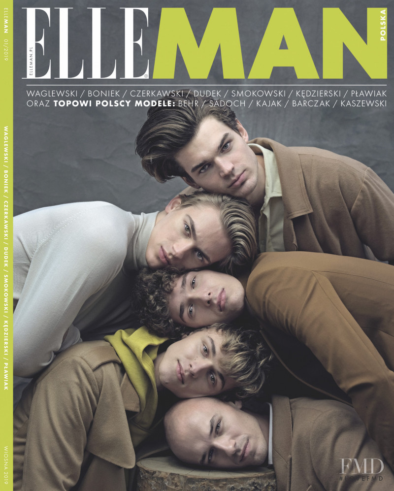 Dominik Sadoch featured on the Elle Man Poland cover from March 2019