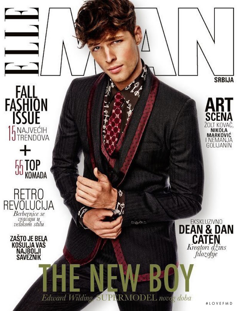 Edward Wilding featured on the Elle Man Serbia cover from September 2014