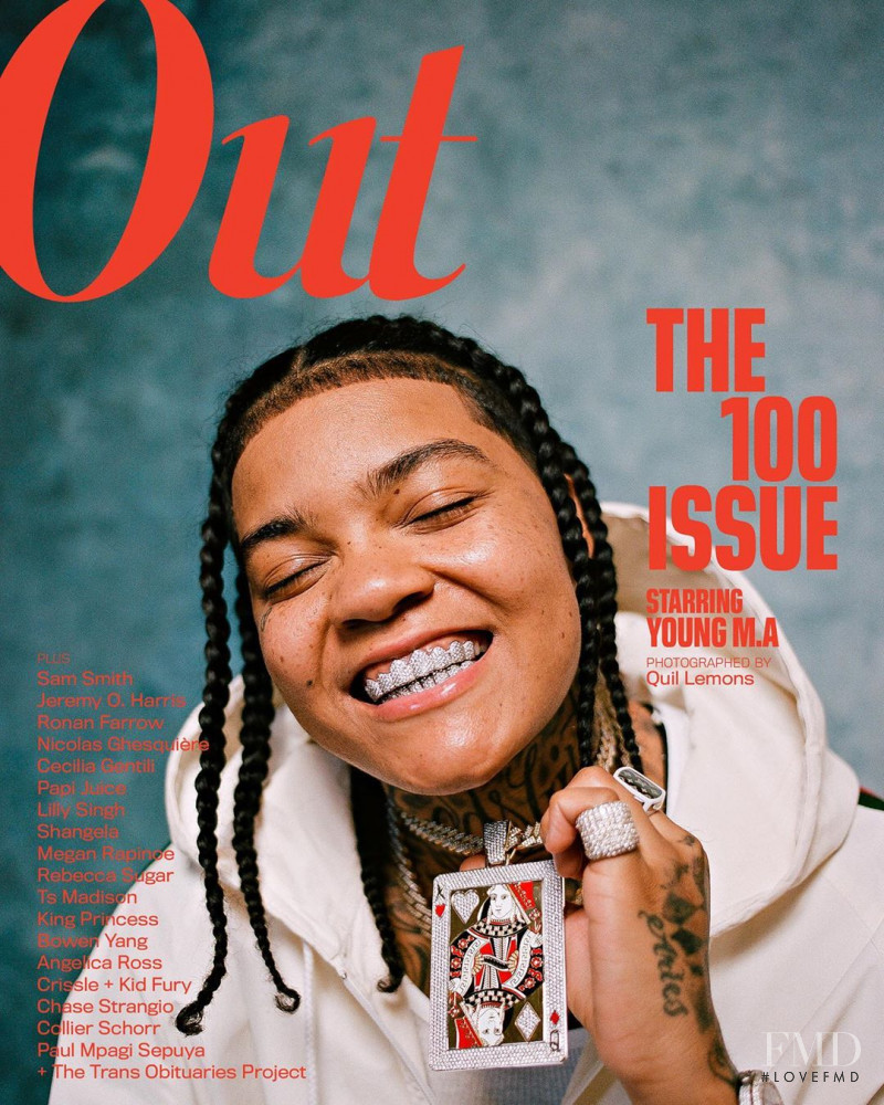 Young MA  featured on the Out cover from December 2019