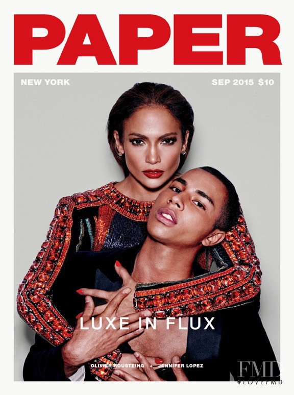 Jennifer Lopez & Olivier Rousteing featured on the Paper cover from September 2015