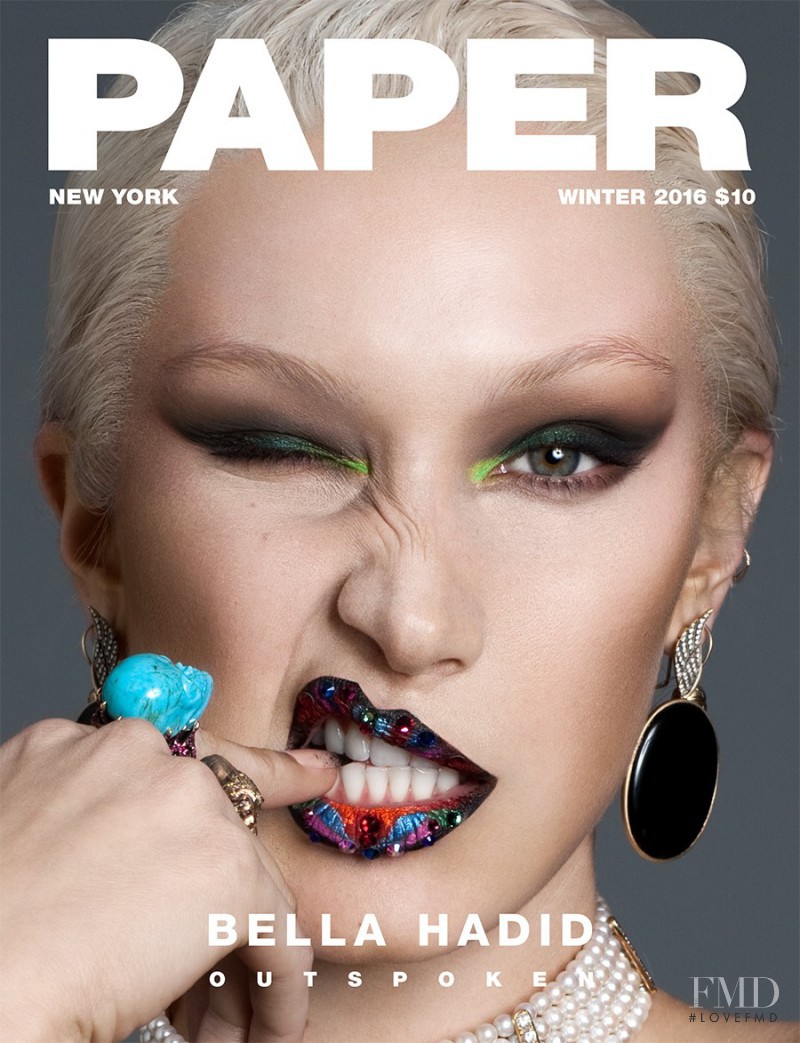Bella Hadid featured on the Paper cover from December 2016