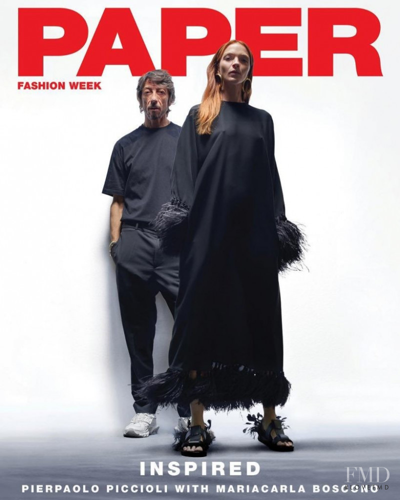 Mariacarla Boscono featured on the Paper cover from October 2018