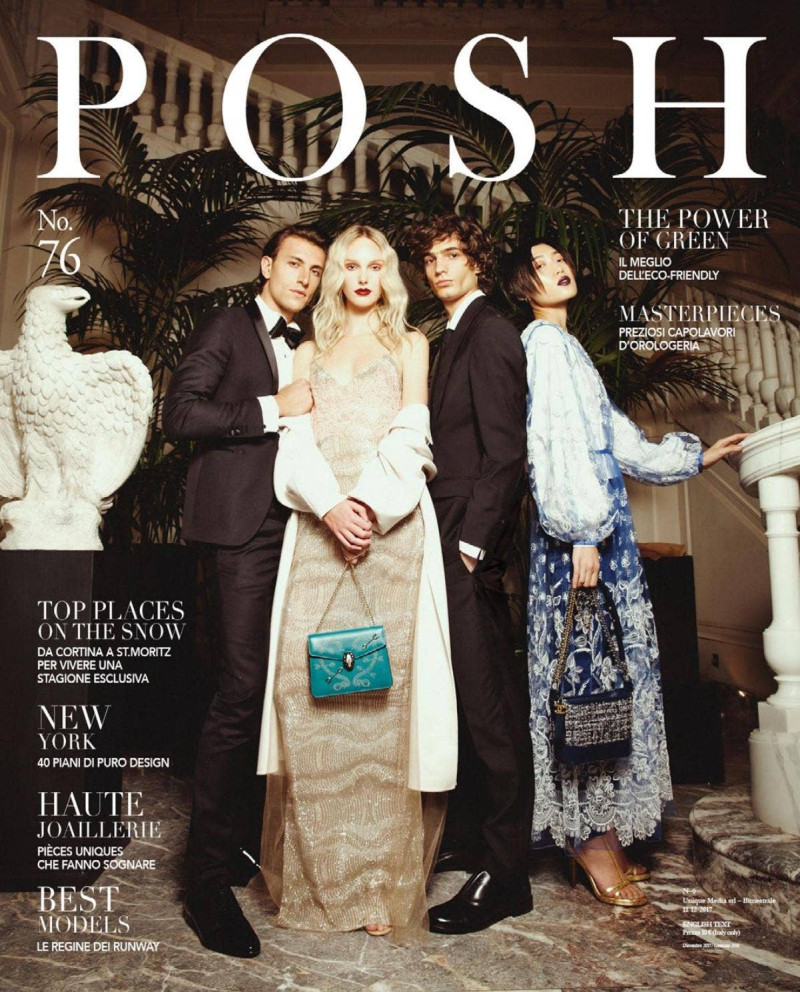 Fausto Di Pino, Sharon Koopman, Andi Andrei, Ren featured on the Posh Italy cover from December 2017