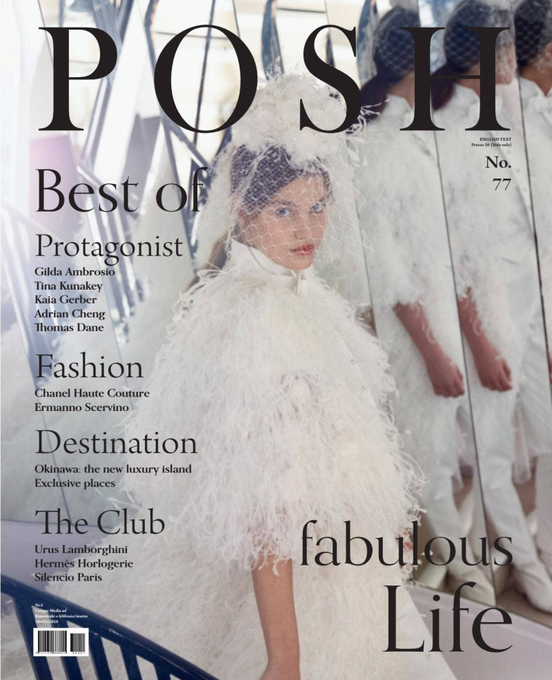 Kaia Gerber featured on the Posh Italy cover from February 2018