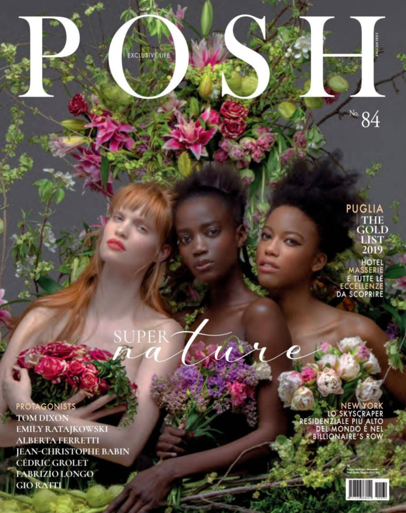 Luisa Bianchin, Diana Sanchez, Rosalie Ndour featured on the Posh Italy cover from April 2019