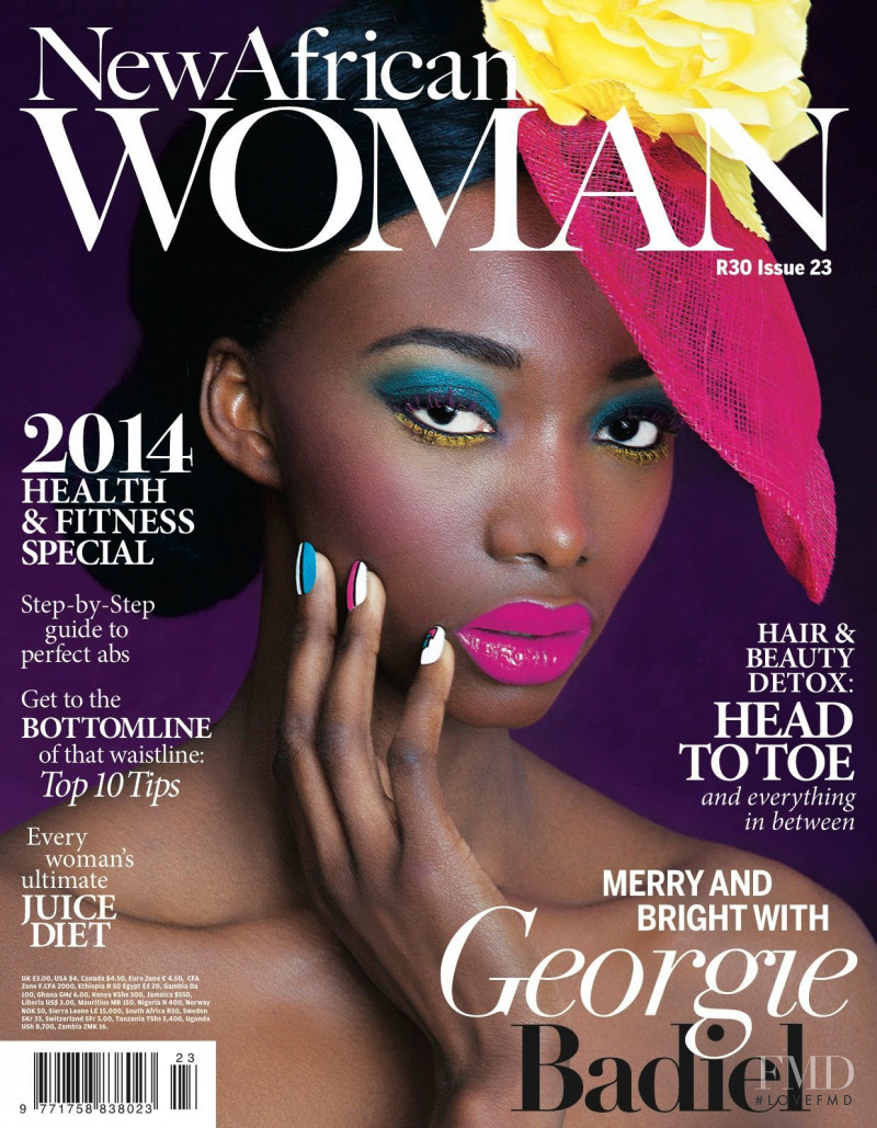 Georgie Baddiel featured on the New African Woman cover from December 2013