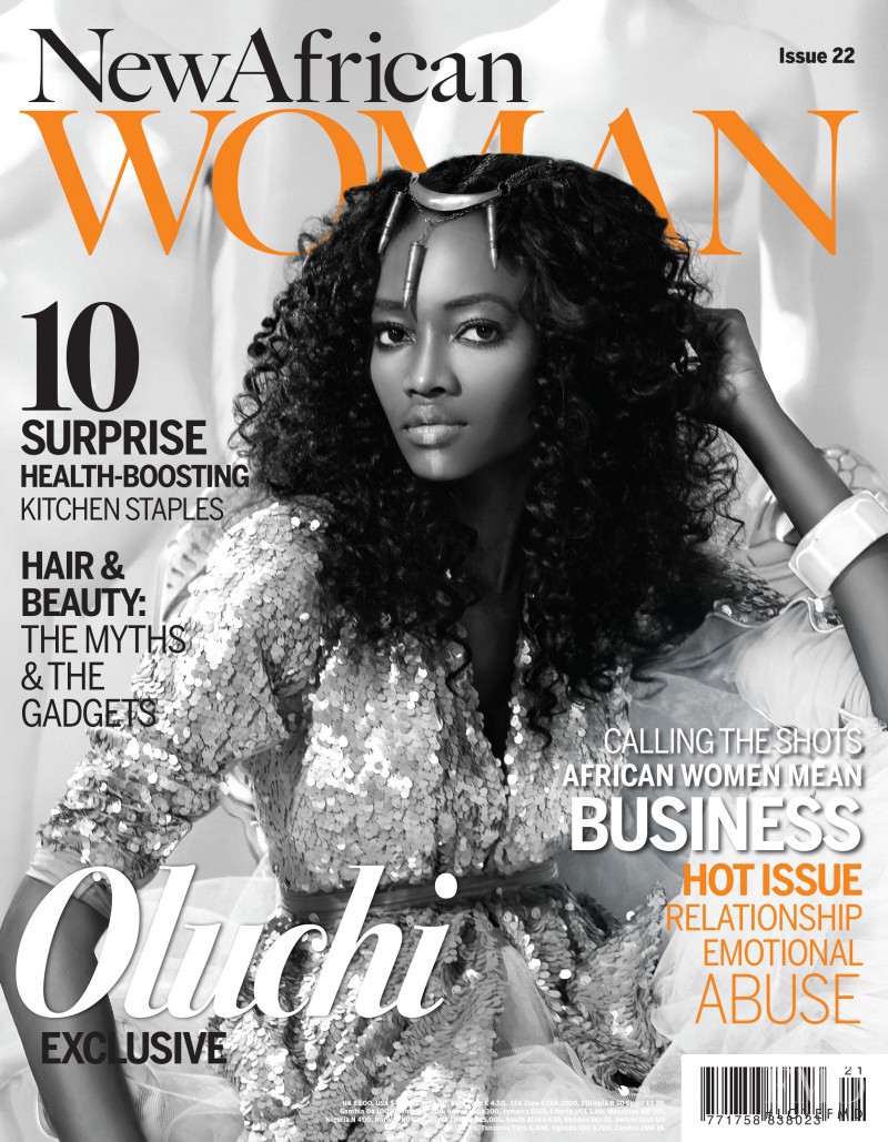Oluchi Onweagba featured on the New African Woman cover from October 2013
