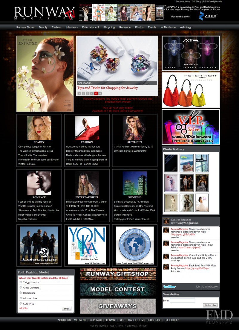  featured on the RunwayLive.com screen from April 2010