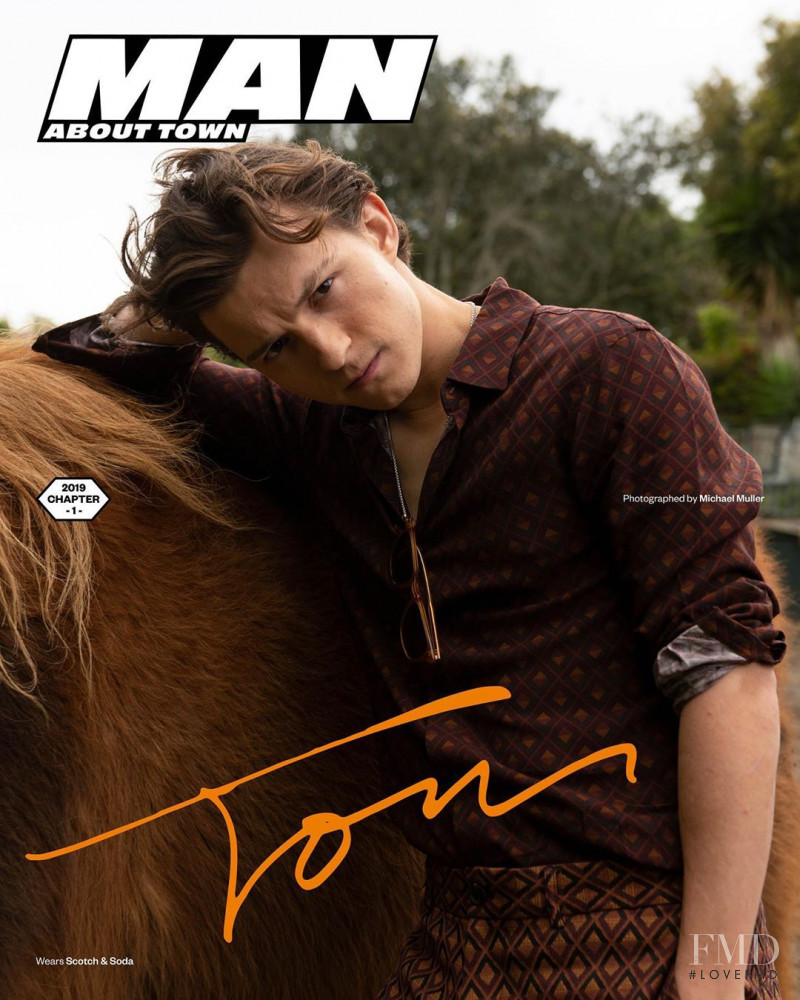 Tom Holland featured on the Man About Town cover from July 2019