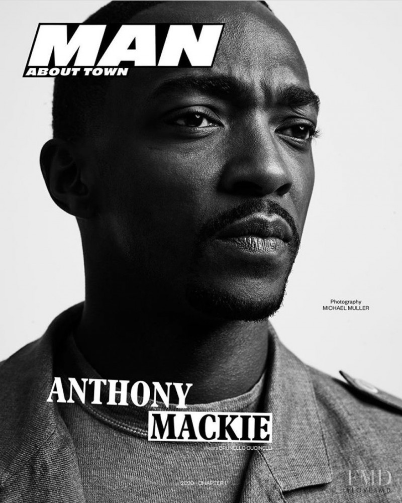 Anthony Mackie featured on the Man About Town cover from April 2020