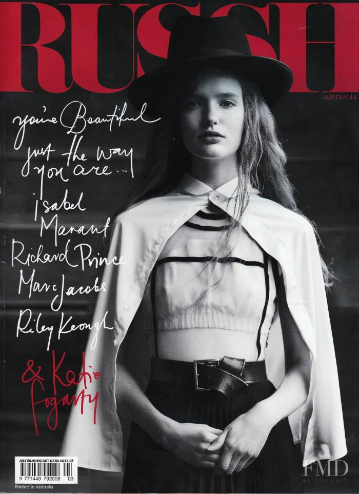 Katie Fogarty featured on the Russh cover from July 2009