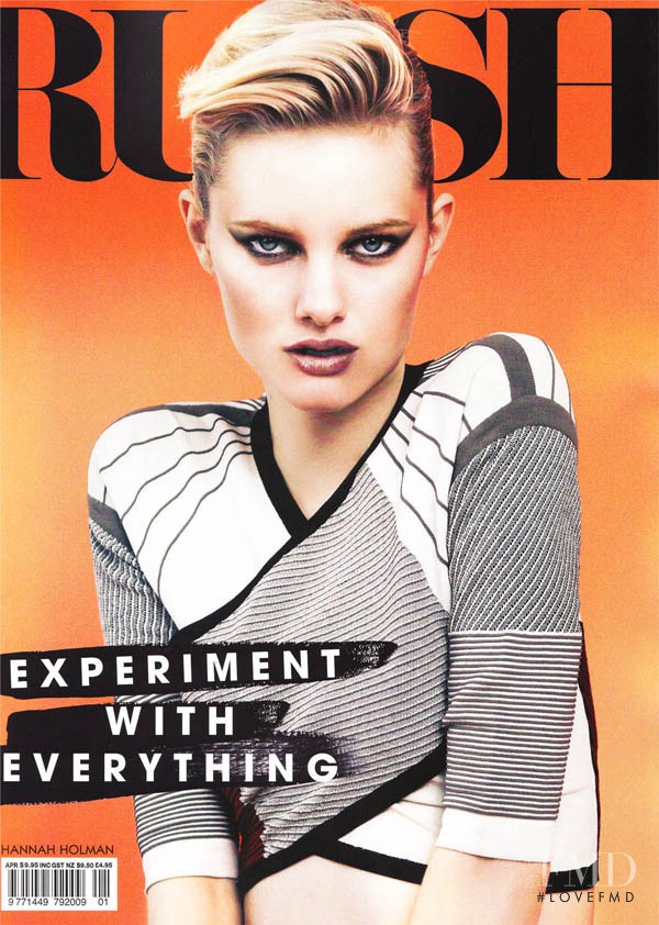 Hannah Holman featured on the Russh cover from April 2010