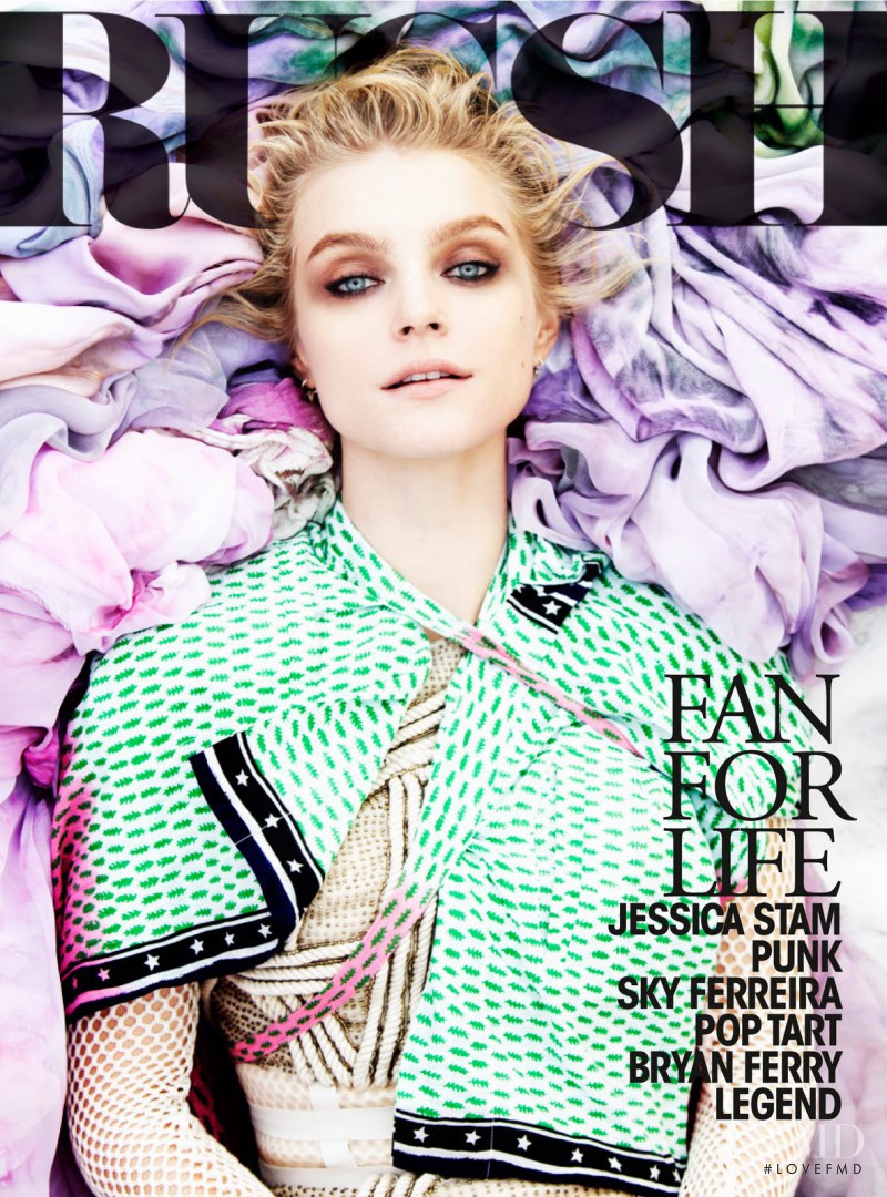 Jessica Stam featured on the Russh cover from April 2011