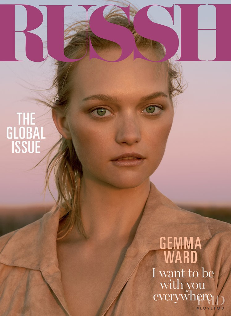 Gemma Ward featured on the Russh cover from August 2015