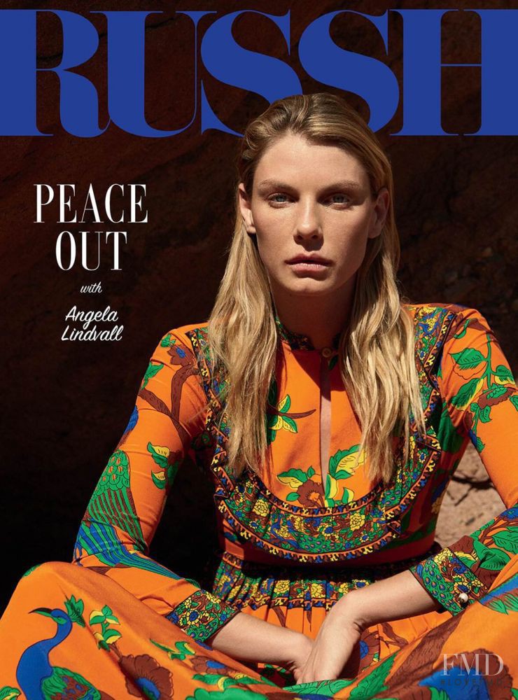Angela Lindvall featured on the Russh cover from December 2016