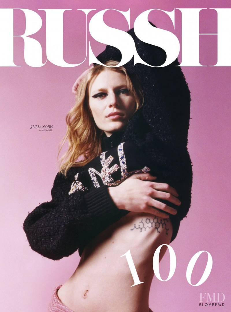 Julia Nobis featured on the Russh cover from May 2022