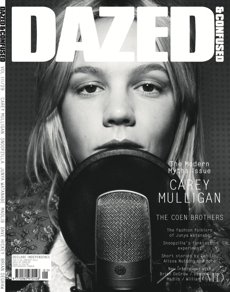 Carey Mulligan featured on the Dazed & Confused cover from January 2014