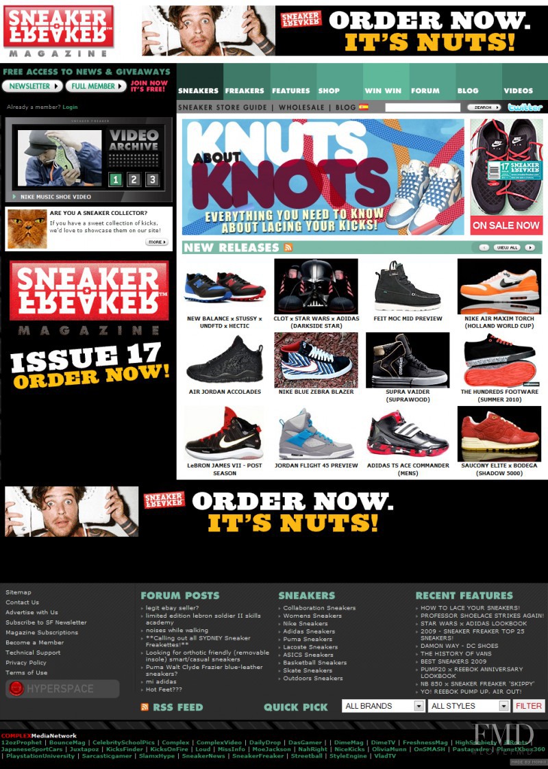  featured on the SneakerFreaker.com screen from April 2010