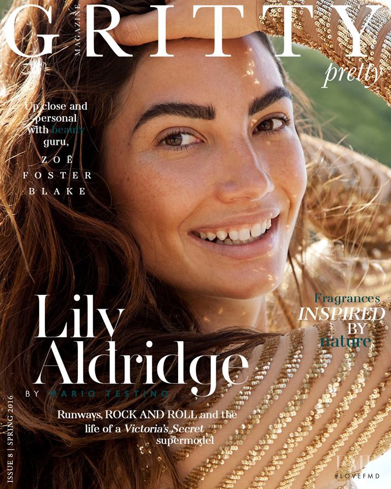 Lily Aldridge featured on the Gritty Pretty cover from February 2016