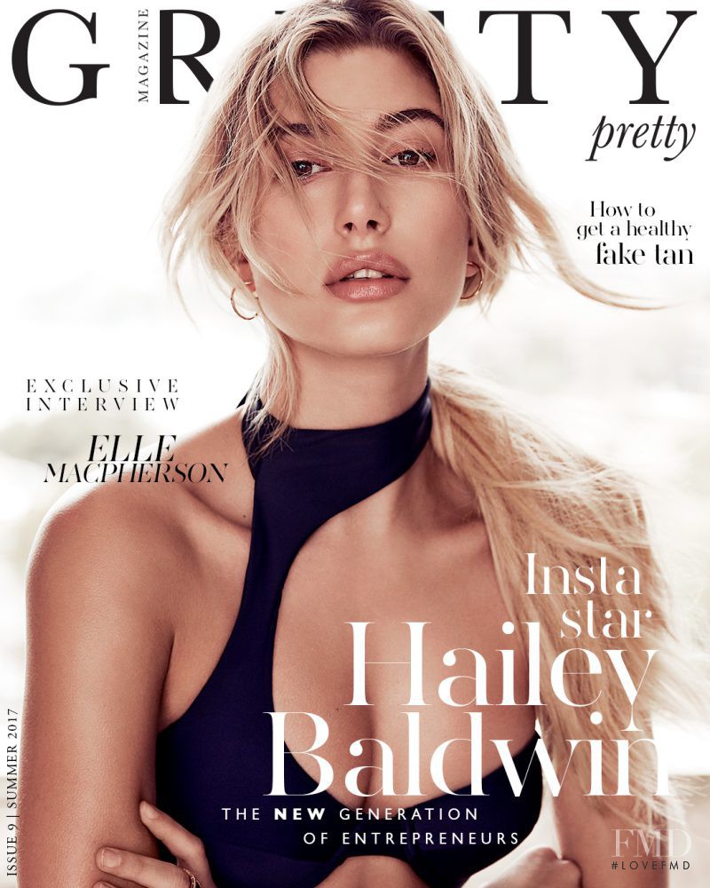 Hailey Baldwin Bieber featured on the Gritty Pretty cover from January 2017