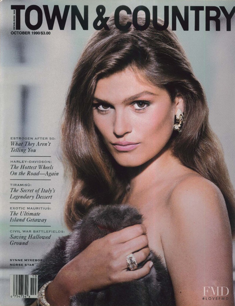 Synne Myreboe featured on the Town & Country cover from October 1990