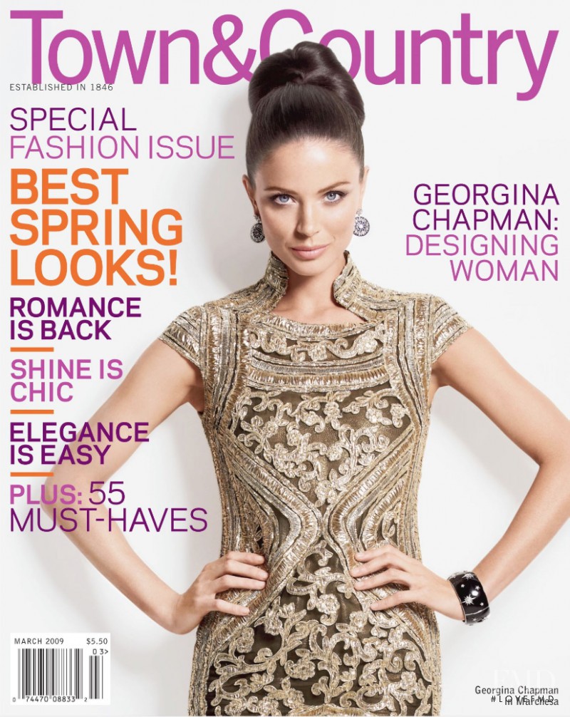 Georgina Chapman featured on the Town & Country cover from March 2009