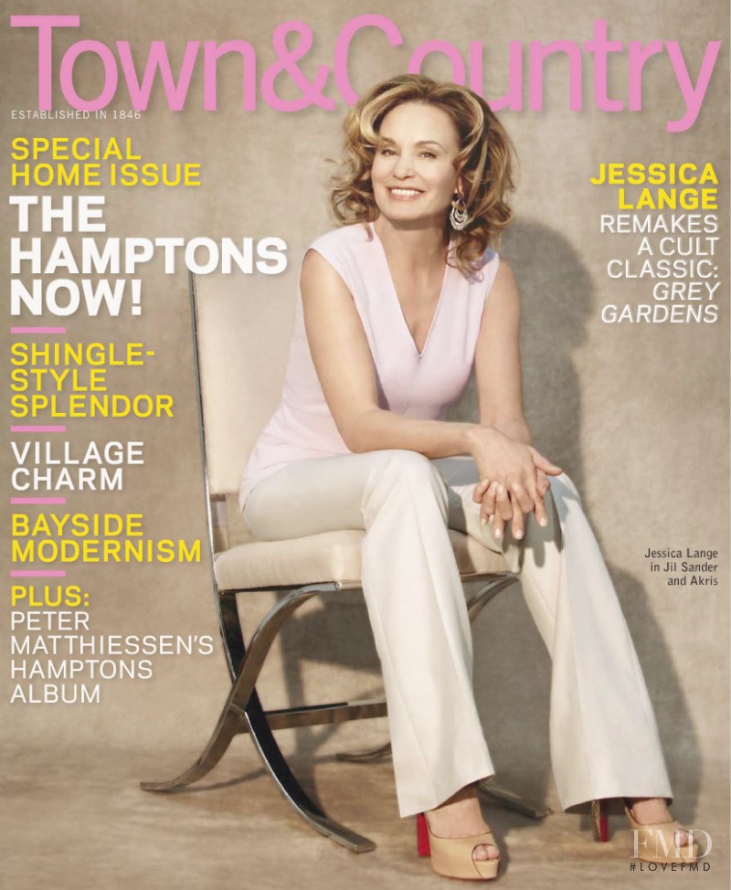Jessica Lange featured on the Town & Country cover from May 2009