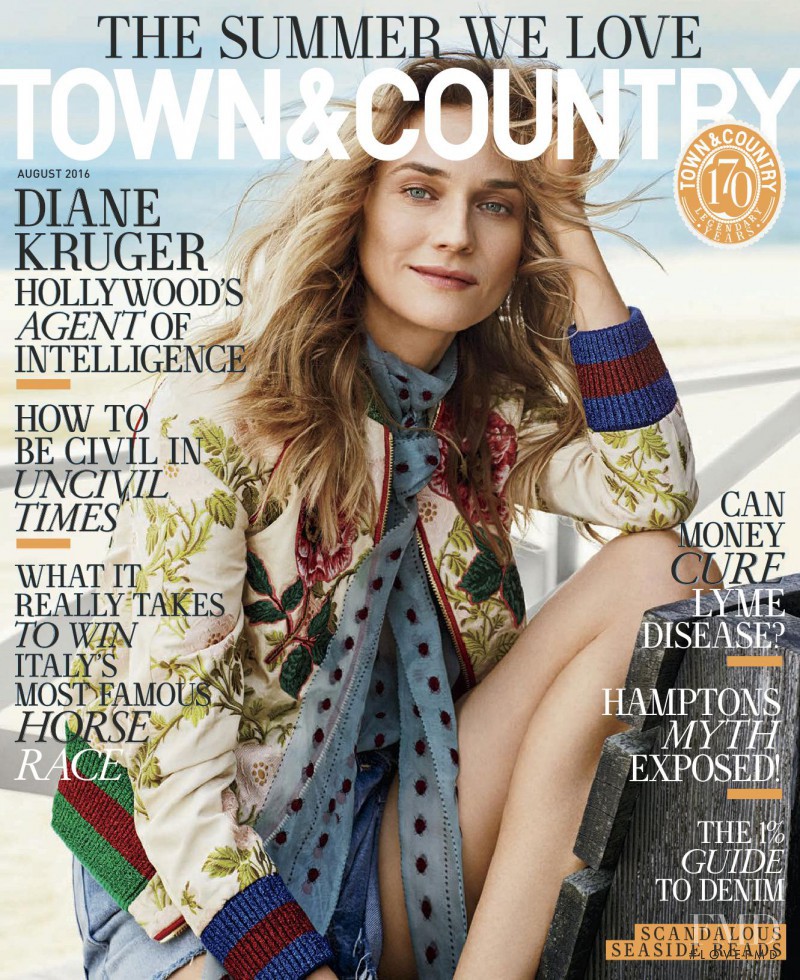 Diane Heidkruger featured on the Town & Country cover from August 2016