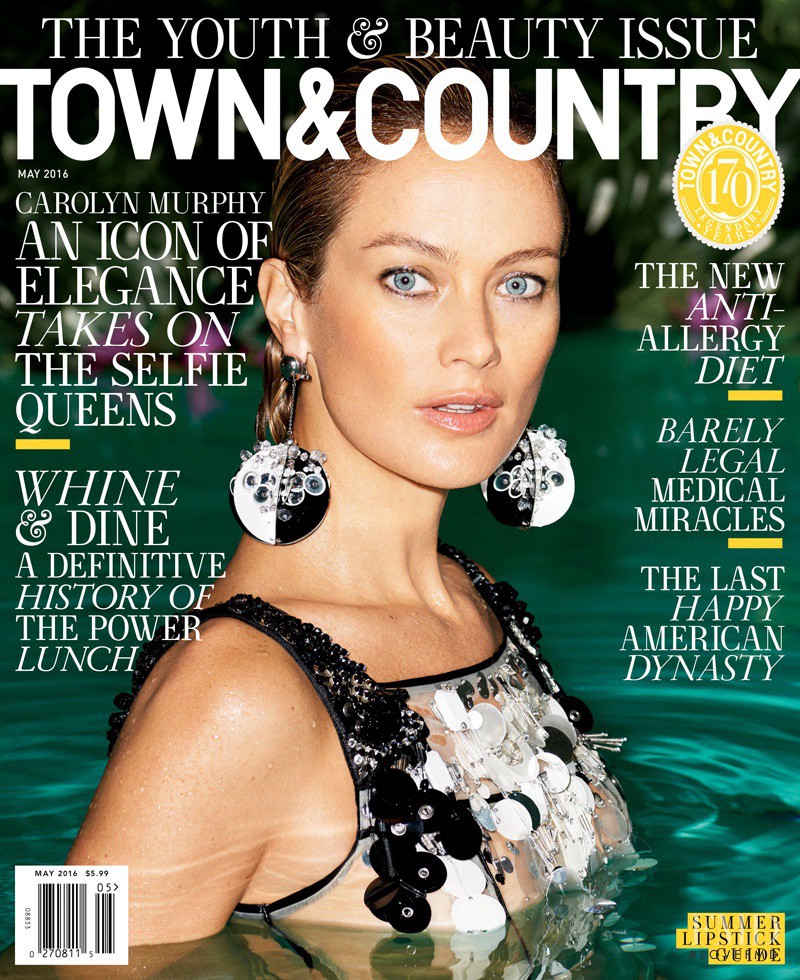 Carolyn Murphy featured on the Town & Country cover from May 2016