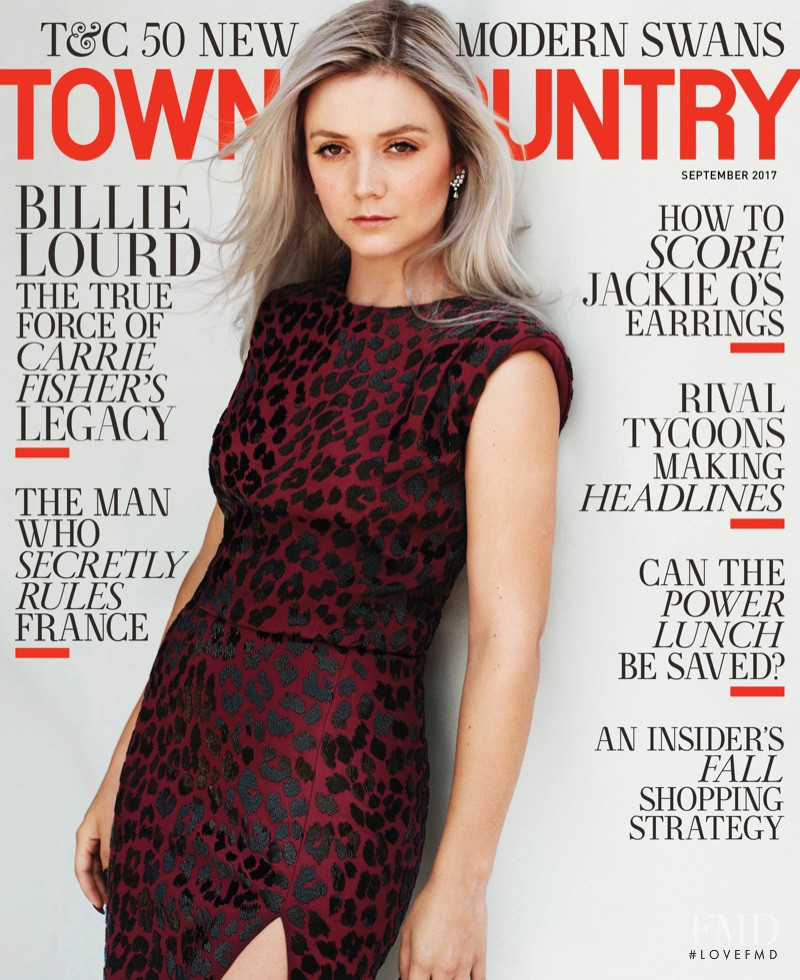 Billie Lourd featured on the Town & Country cover from September 2017