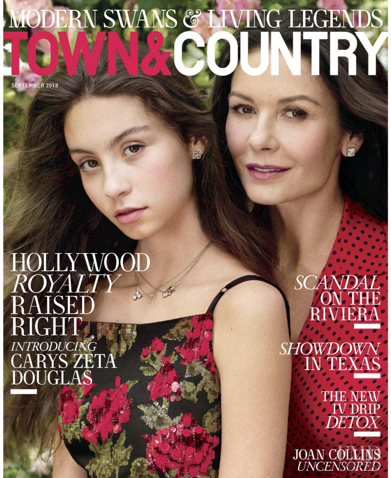 Catherine Zeta-Jones & Carys Zeta Douglas featured on the Town & Country cover from September 2018