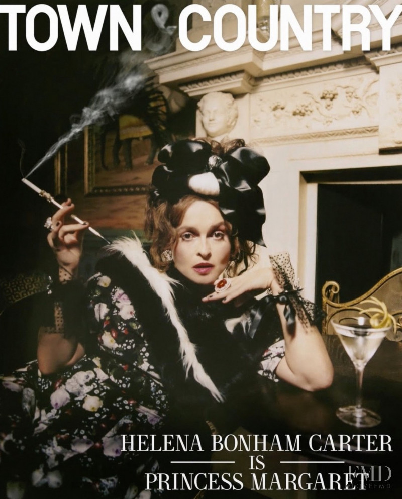 Helena Bonham Carter featured on the Town & Country cover from November 2019