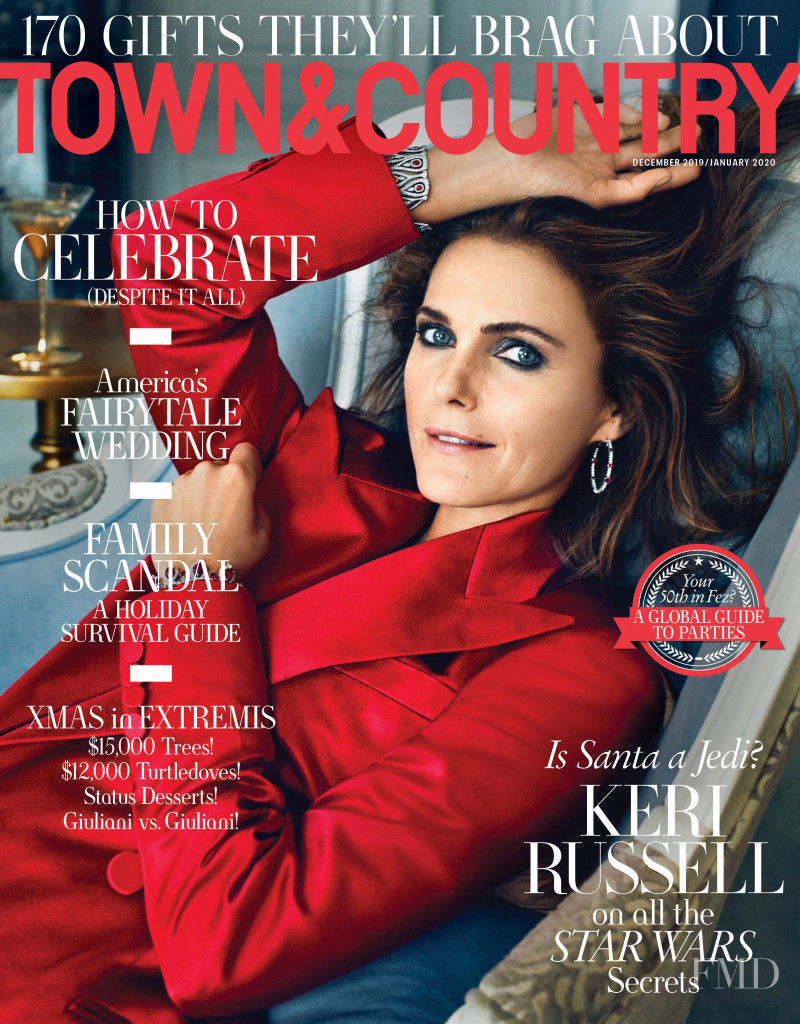 Keri Russell featured on the Town & Country cover from December 2019