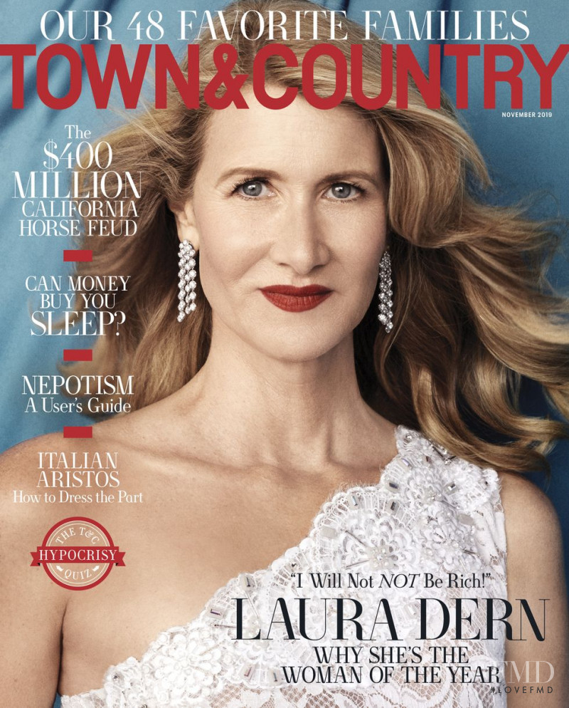 Laura Dern featured on the Town & Country cover from November 2019