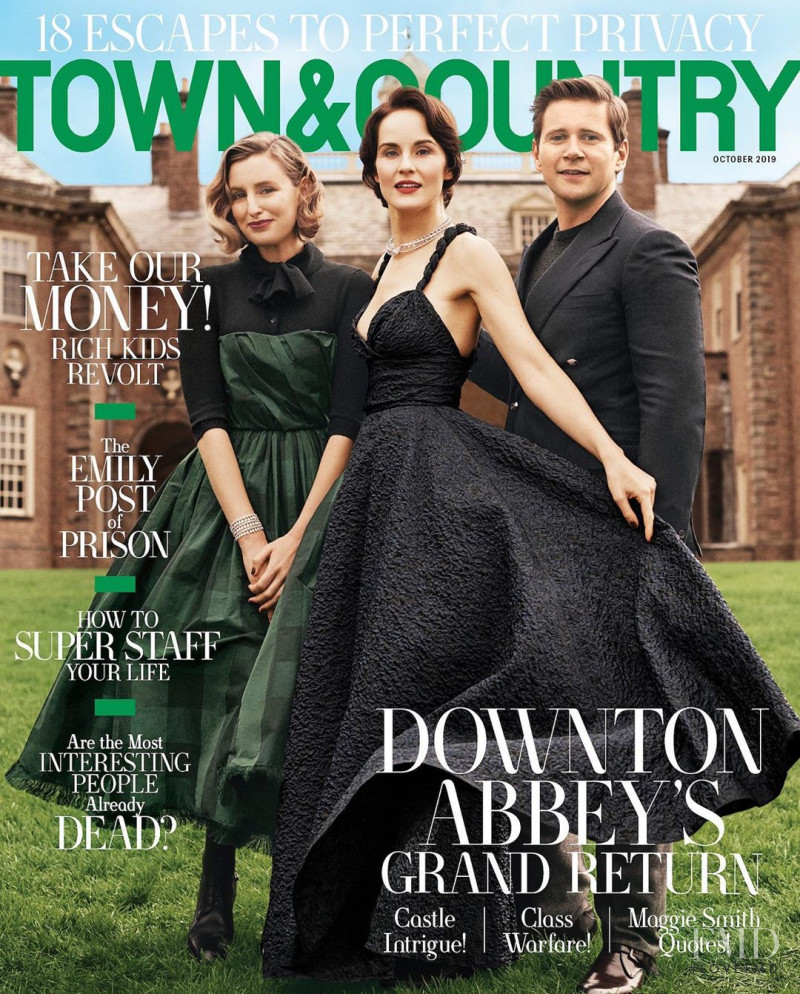Michelle Dockery, Laura Carmichael, Allen Leech featured on the Town & Country cover from October 2019