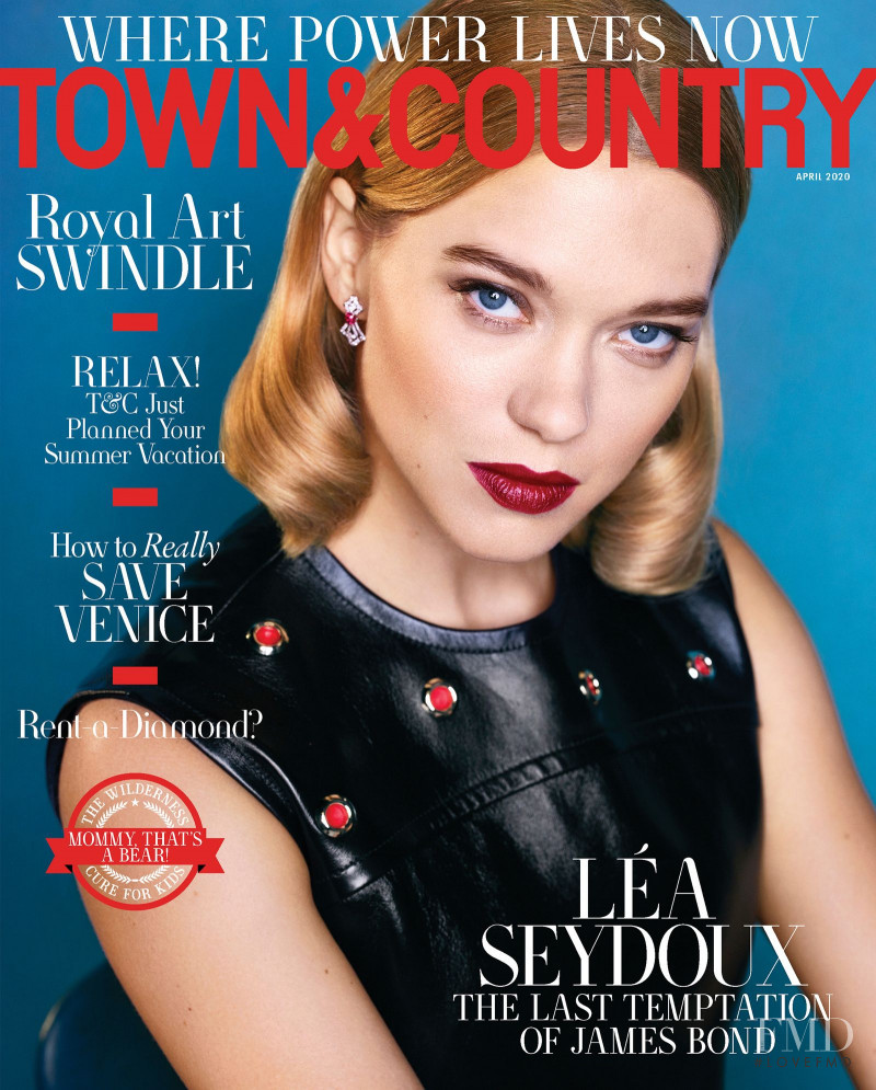 Lea Seydoux featured on the Town & Country cover from April 2020