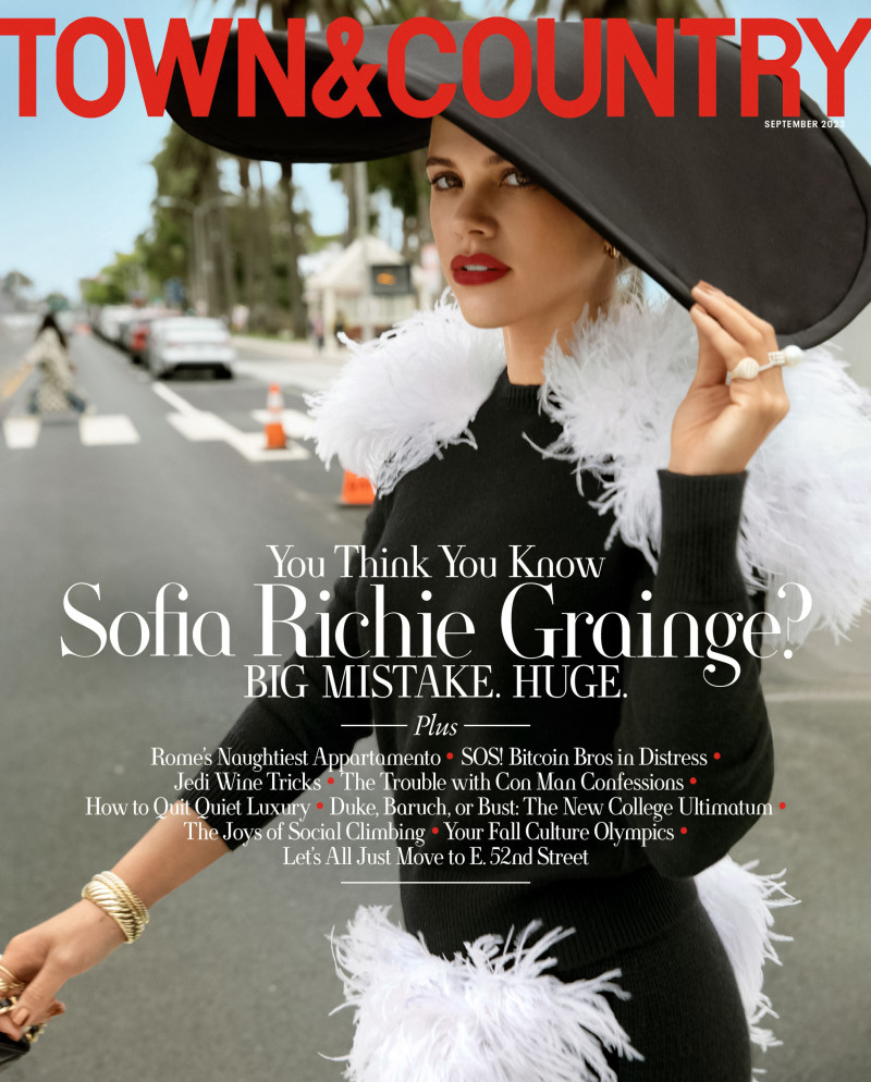 Sofia Richie Grainge featured on the Town & Country cover from September 2023