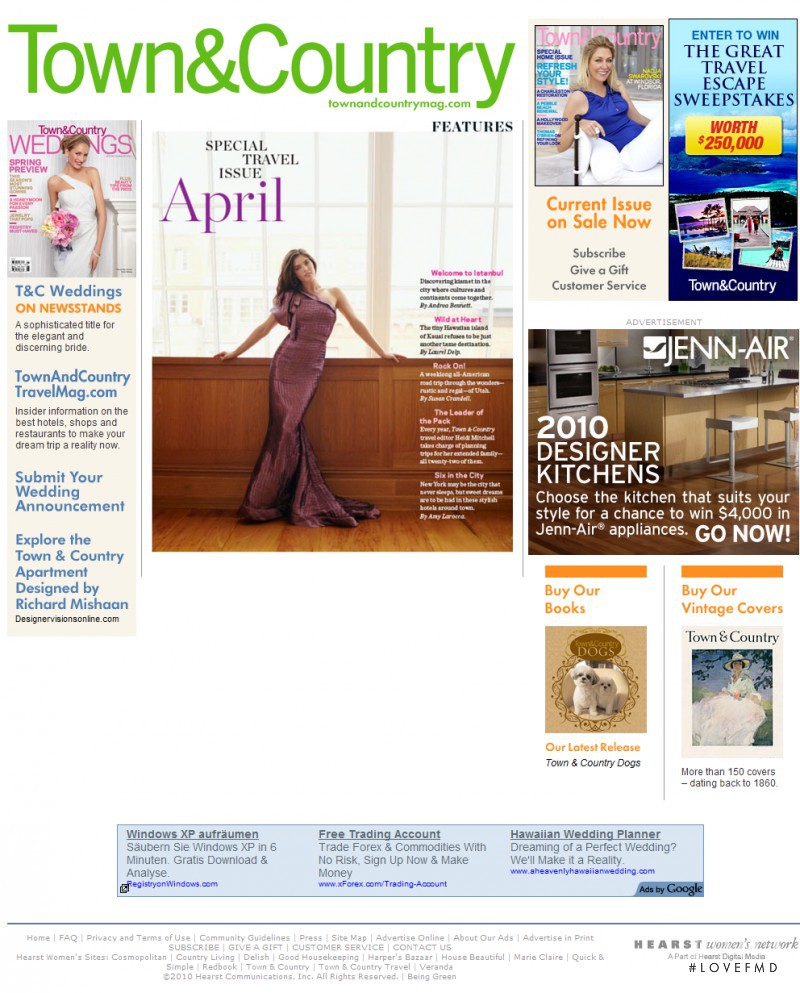  featured on the Town&CountyMag.com screen from April 2010
