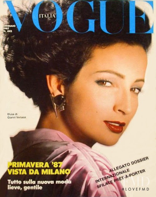 Betty Lago featured on the Vogue Italy cover from January 1987