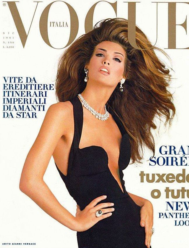 Shana Zadrick featured on the Vogue Italy cover from December 1991