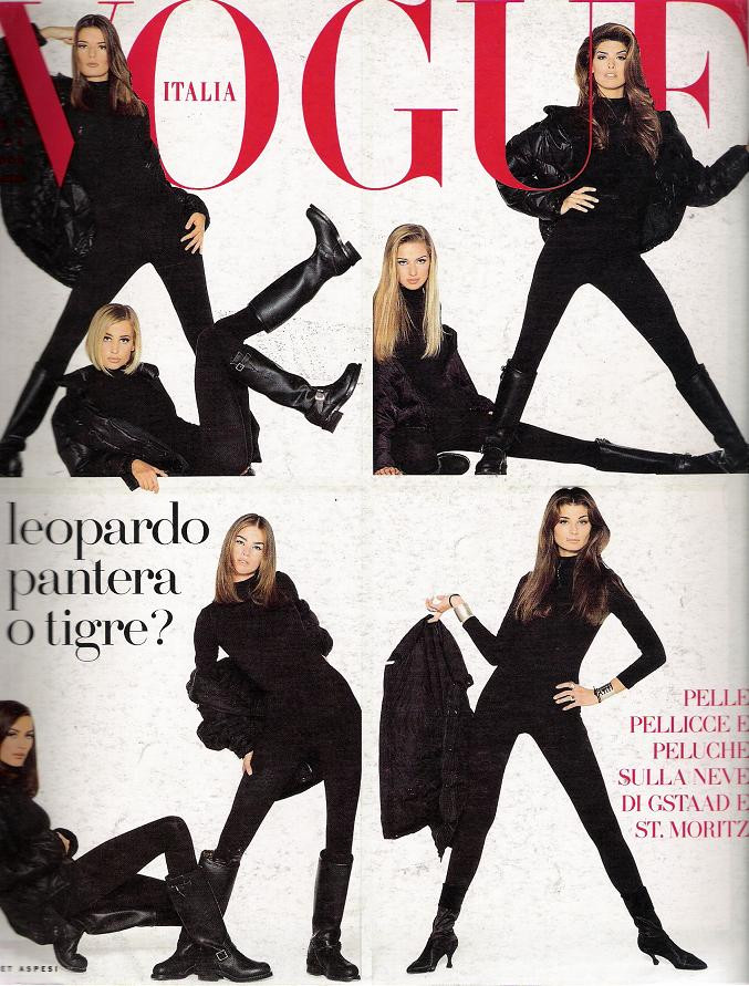 Shana Zadrick featured on the Vogue Italy cover from November 1991