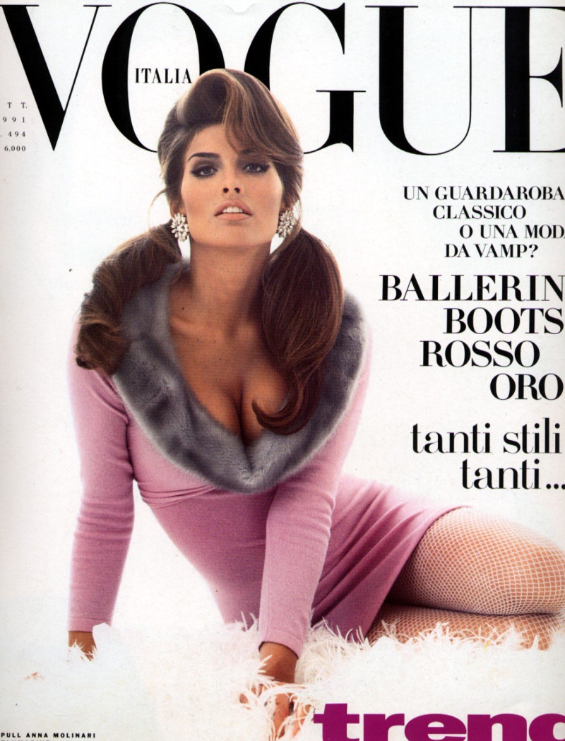 Shana Zadrick featured on the Vogue Italy cover from October 1991